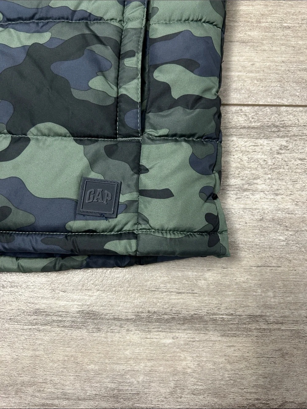 GAP Kids Green Camo Puffer Vest